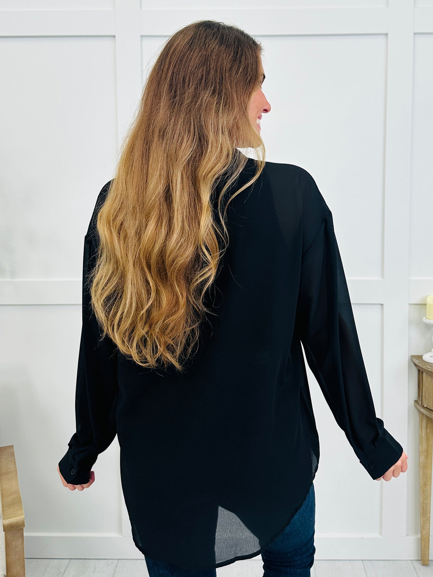 City Lights Button Down In Black