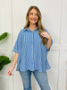 Linear Lounge Top In Ocean Blue