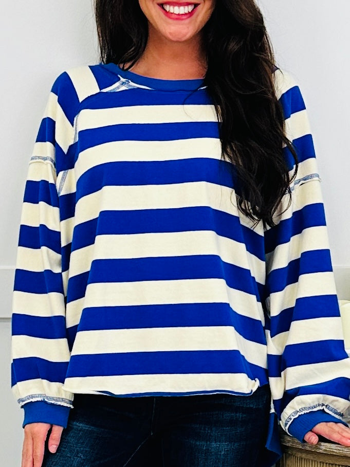 The Cove Top In Royal/Ivory