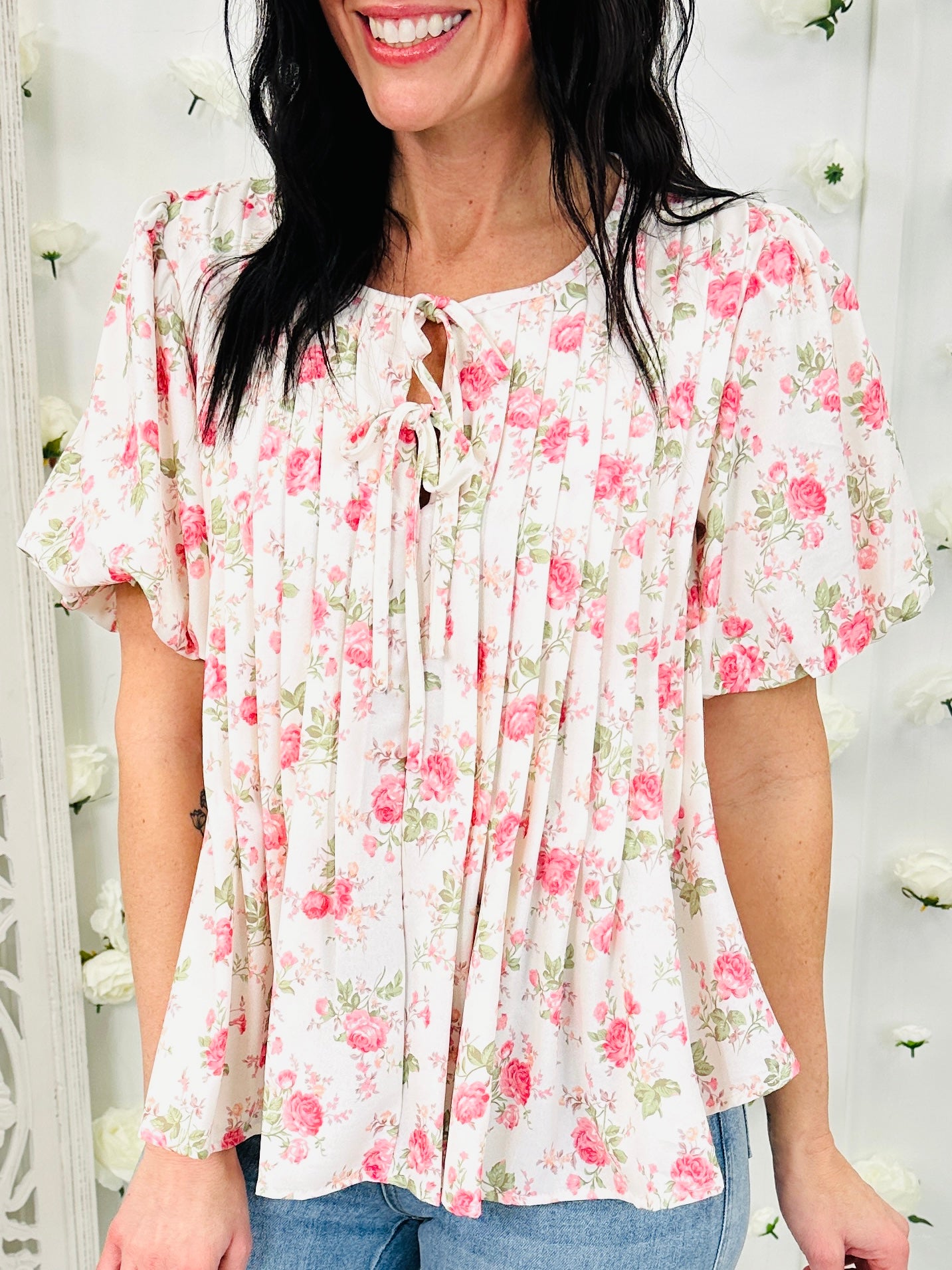Vintage Blossoms Top In Blush