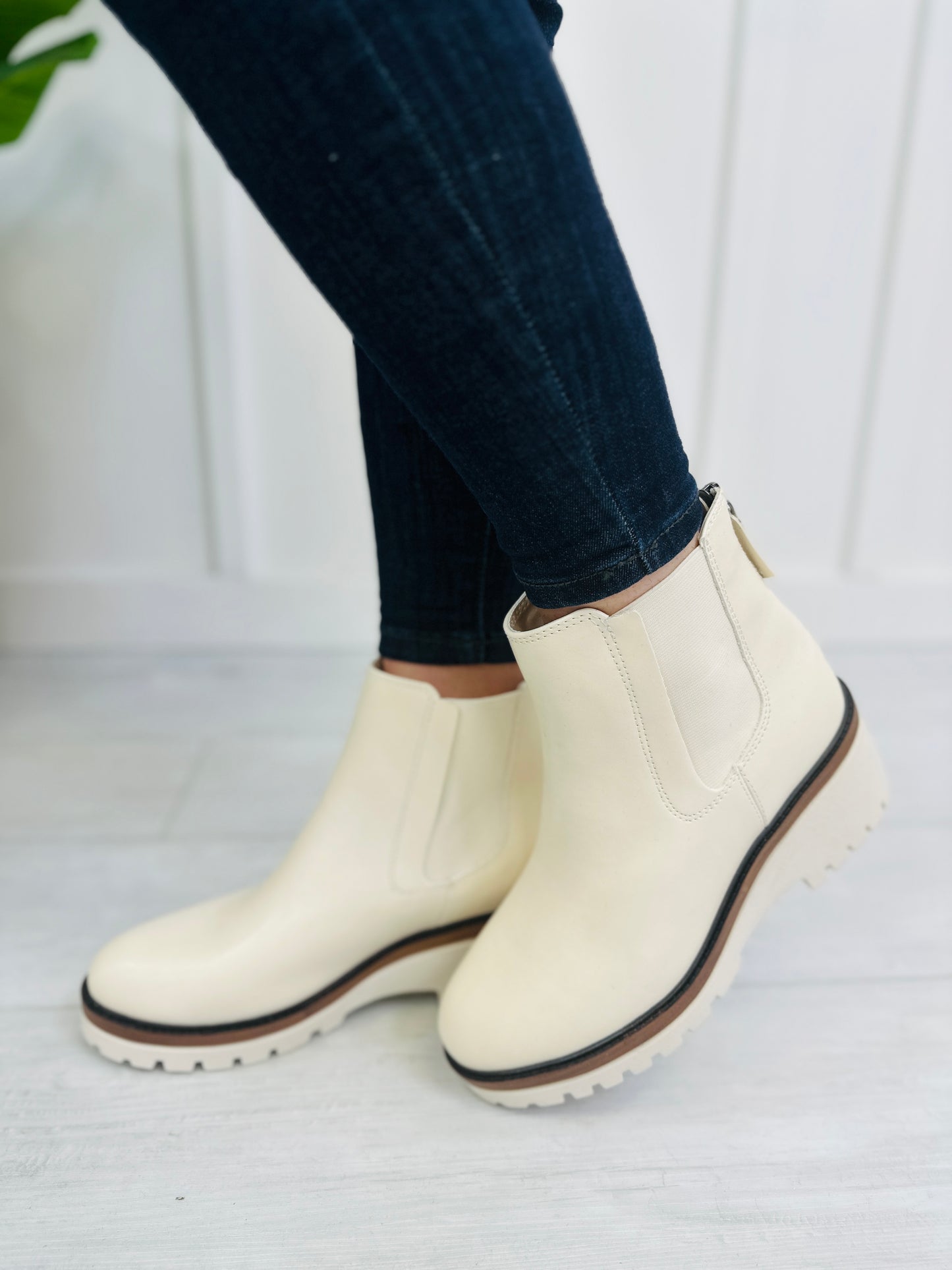 Front And Center Booties In Bone