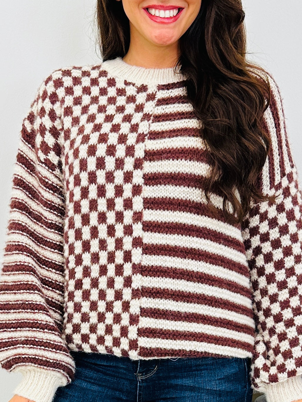 The Beat Goes On Sweater in Caramel/Ivory