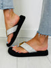 Midnight Mirage Flip Flops In Silver