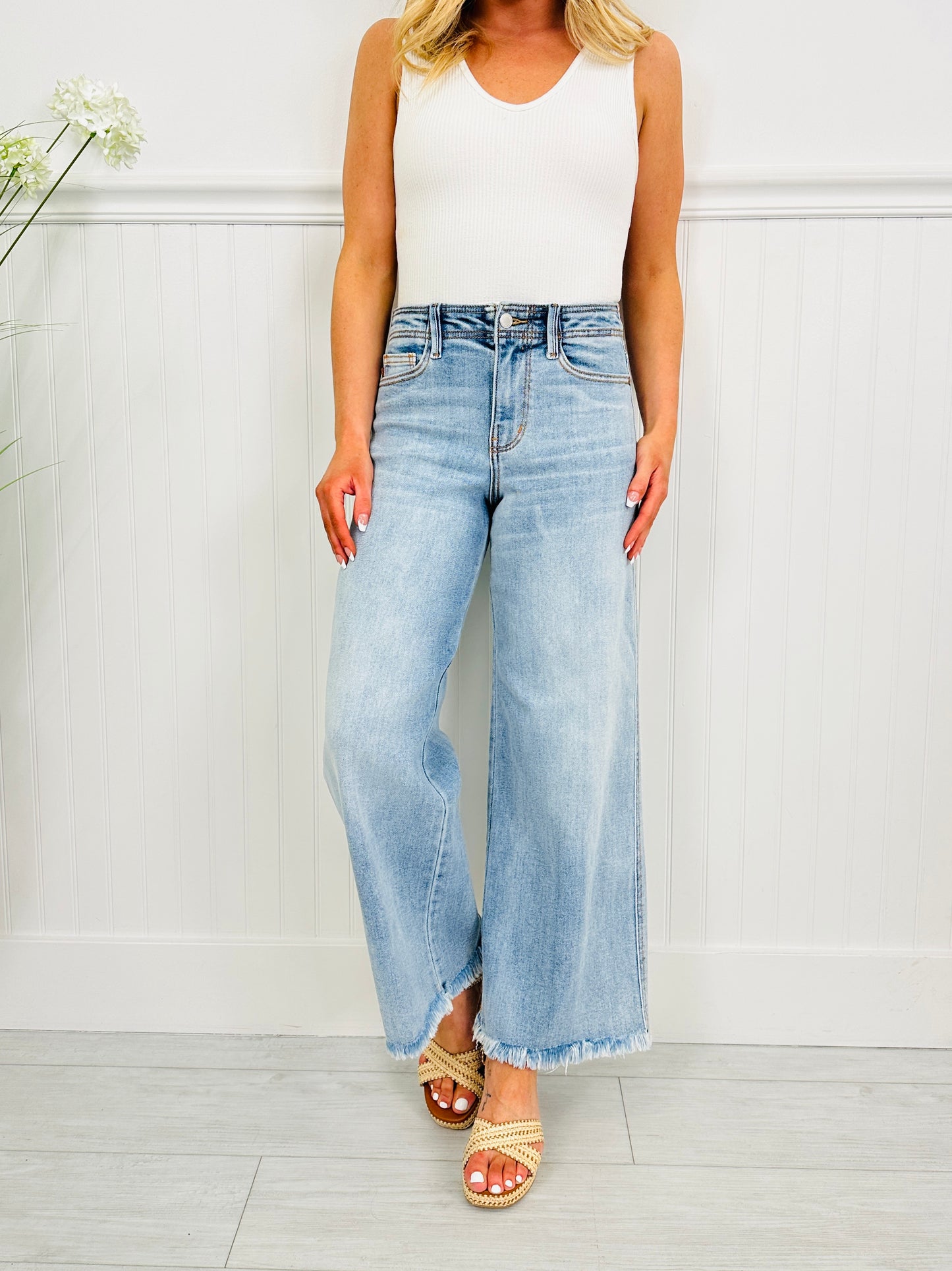 Judy Blue Ankle Ready Ankle Wide Leg Jeans