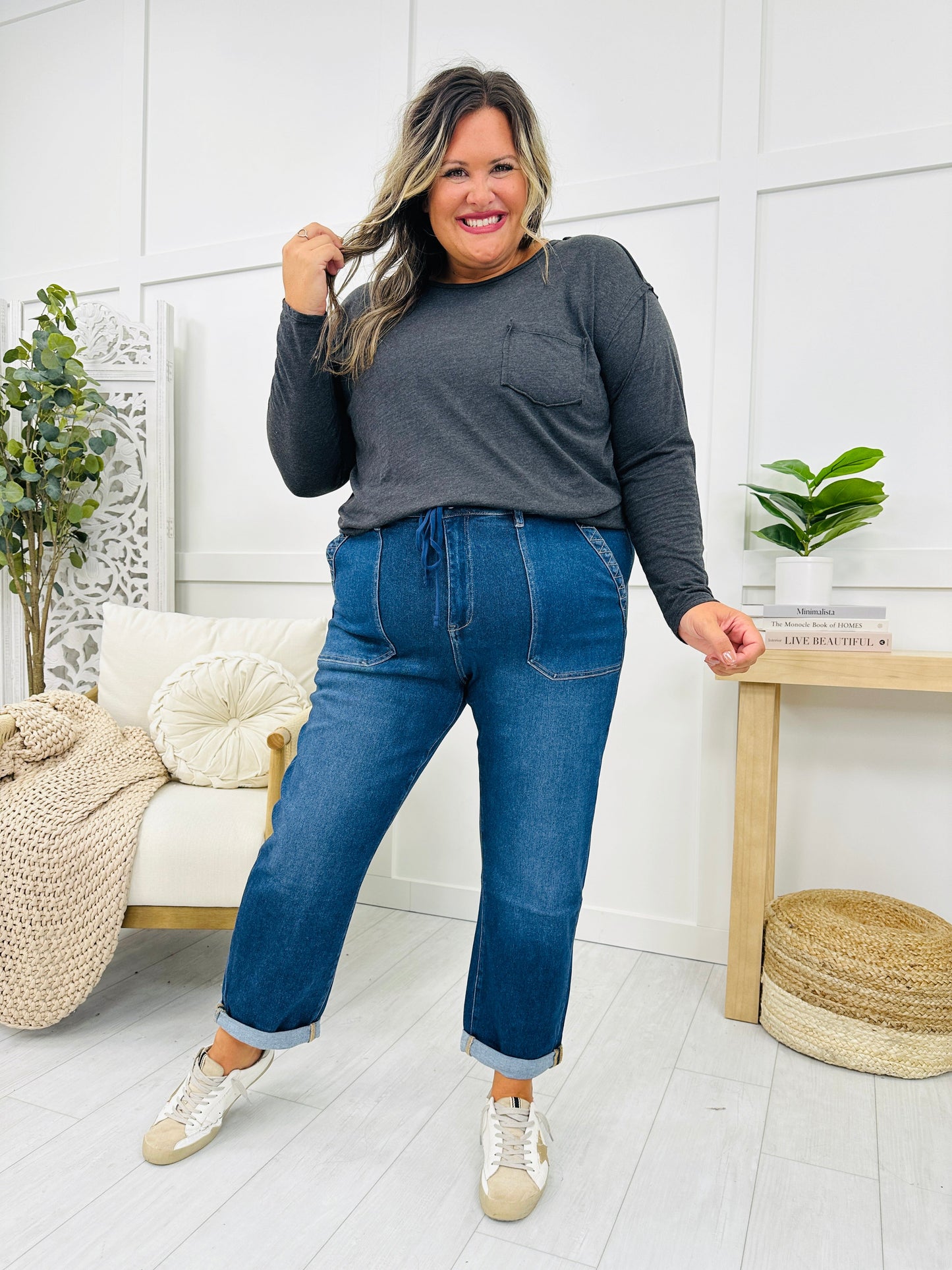 Mica Stretch the Limit Mom Jean Joggers in Reg/ Curvy