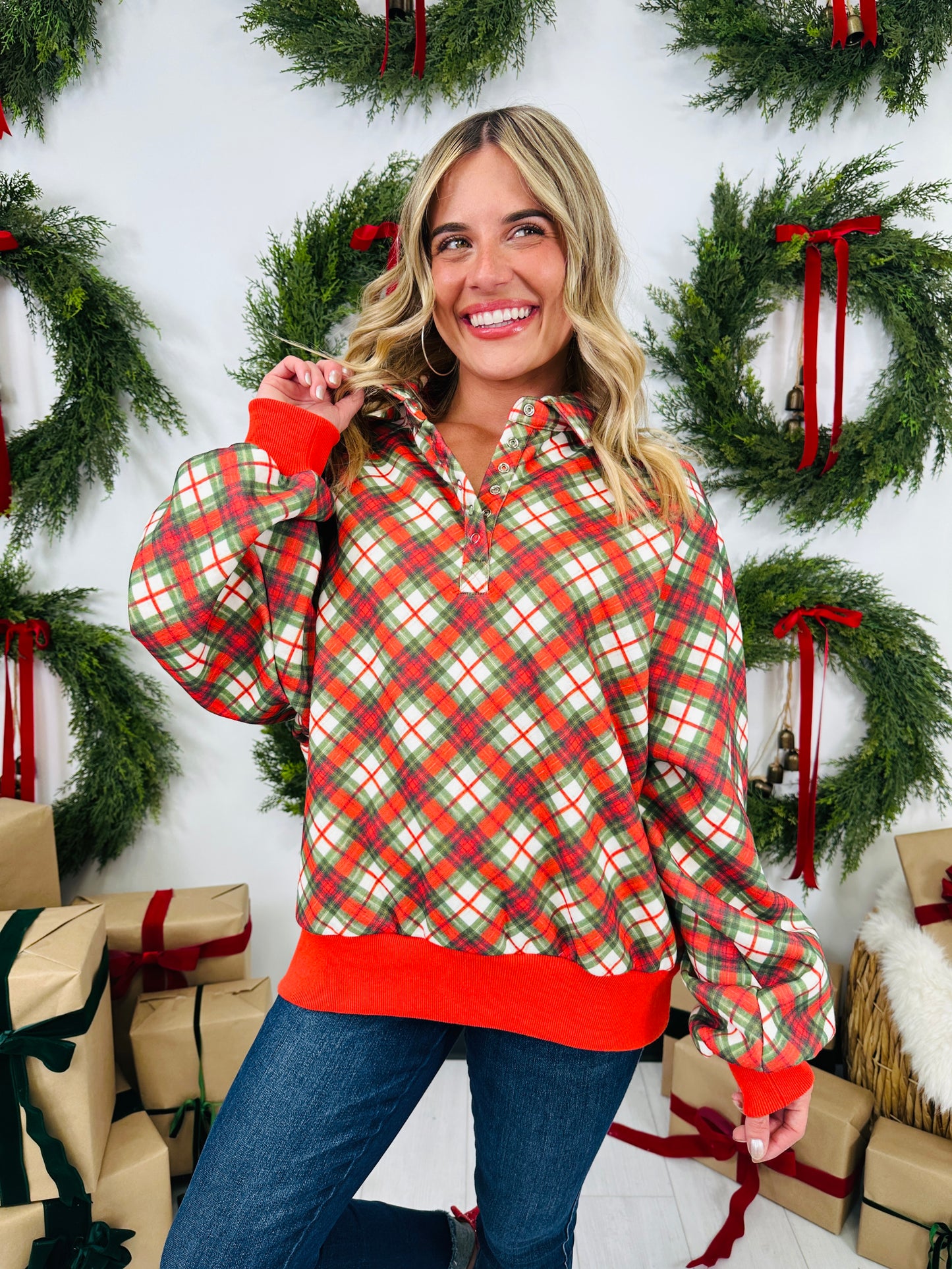 Wrapped In Plaid Pullover