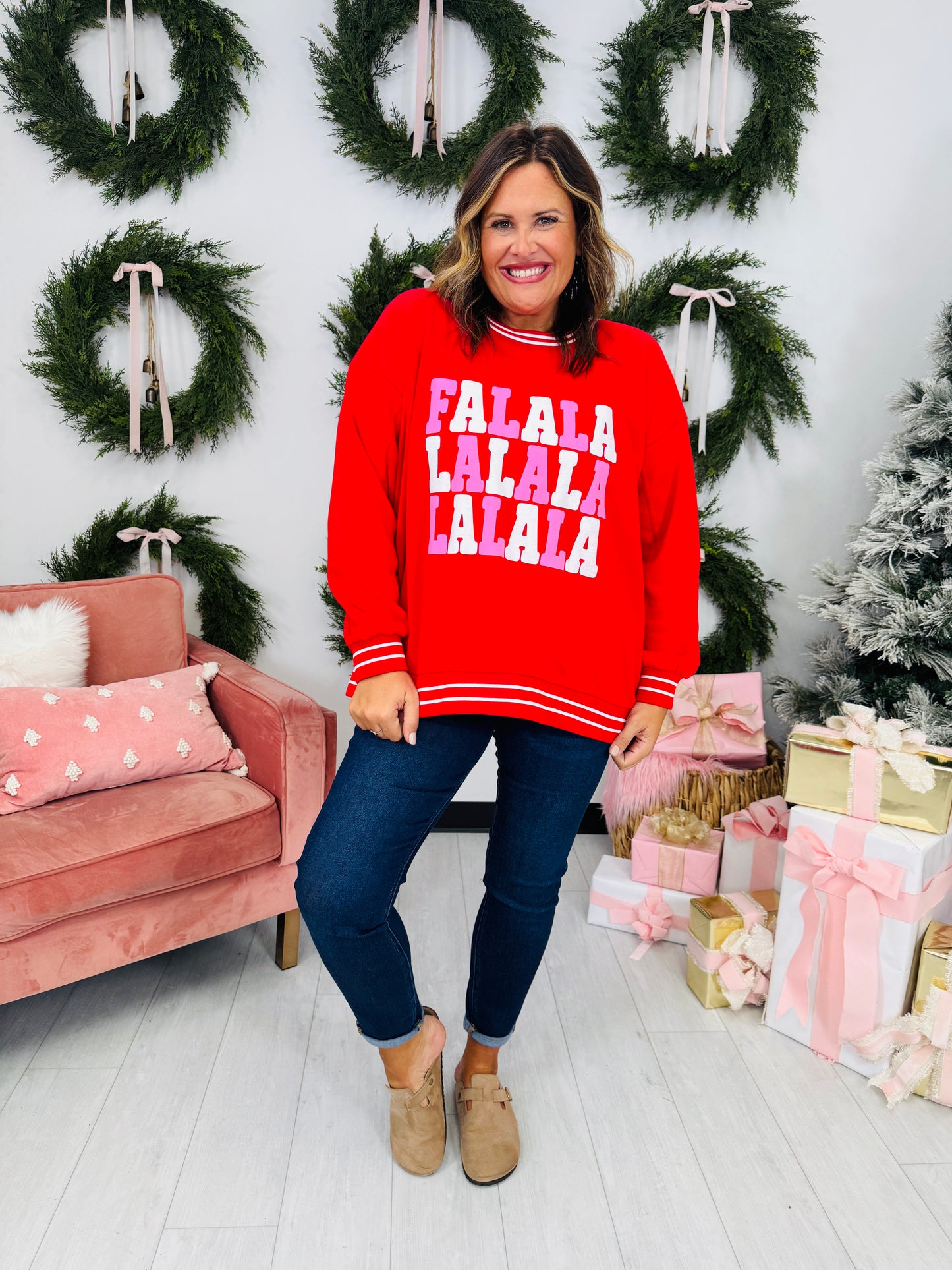 Fa La La Forever Graphic Crewneck Sweatshirt