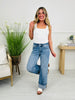 Off The Cuff Wide Leg Cuffed Tummy Control Cropped Jeans