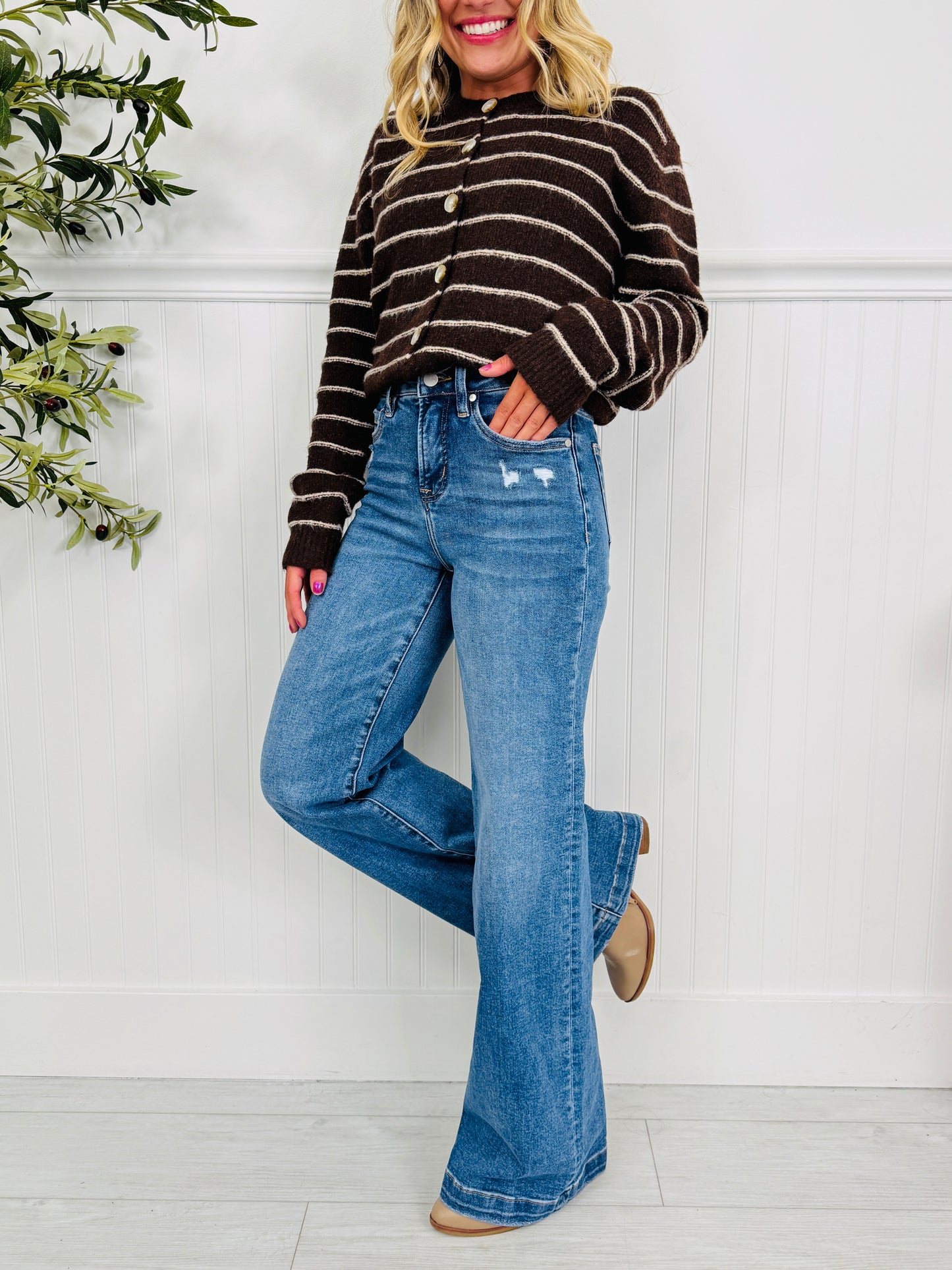 Fall Into Trend Wide Leg Tummy Control Trouser Jeans