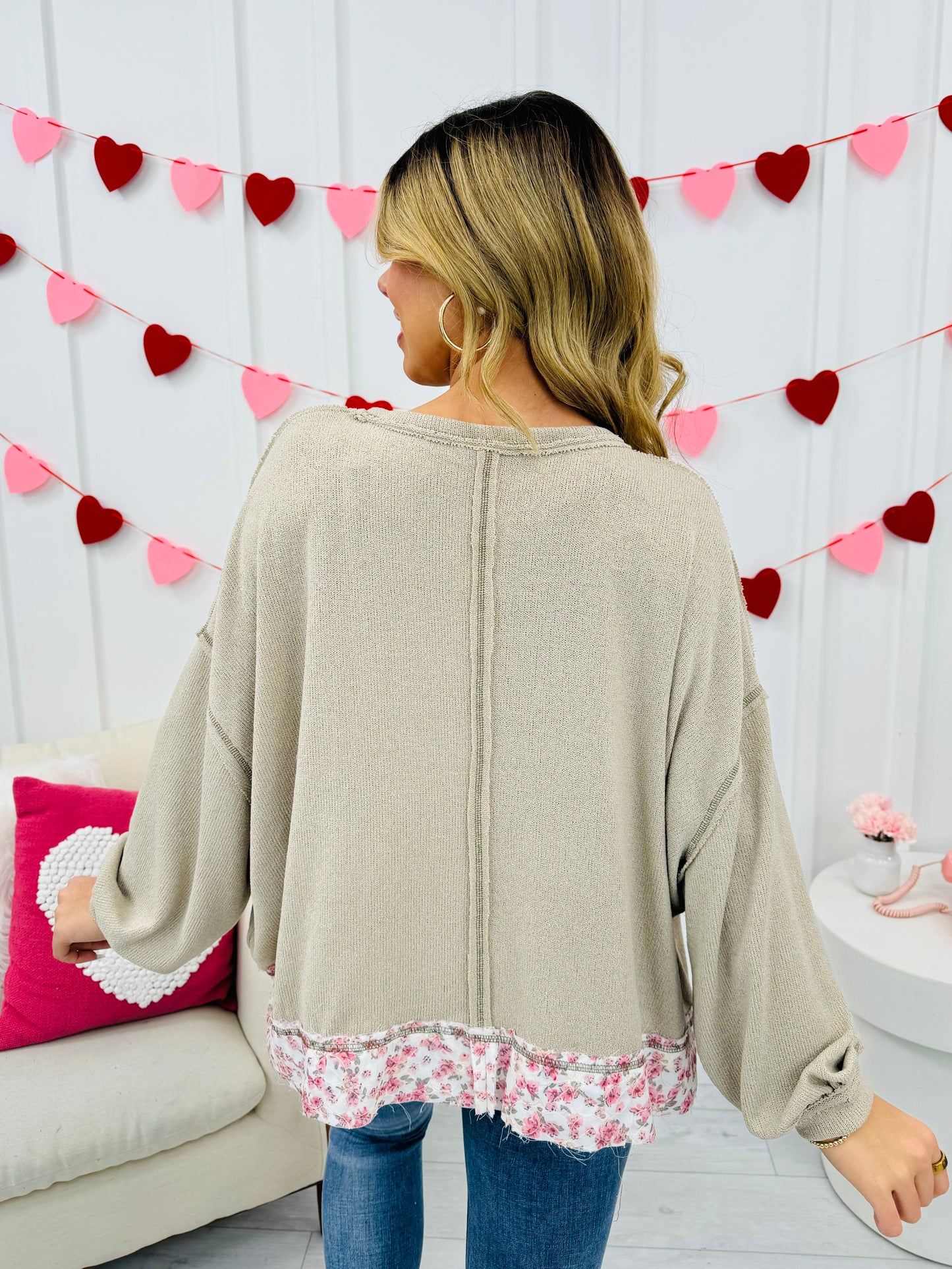 Heartfelt Petals Pullover In Latte