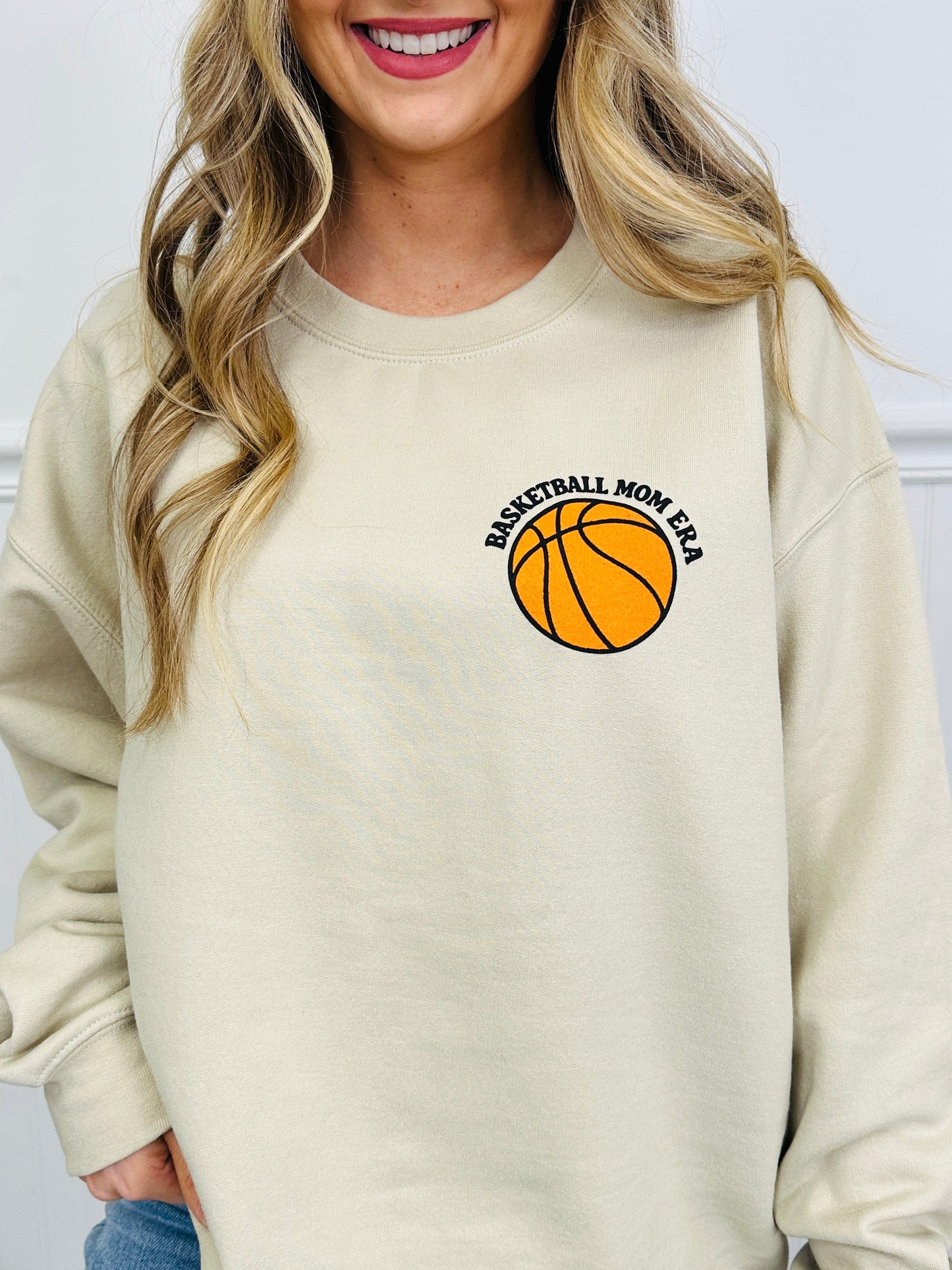 Basketball Mom Era Graphic Crewneck Sweatshirt