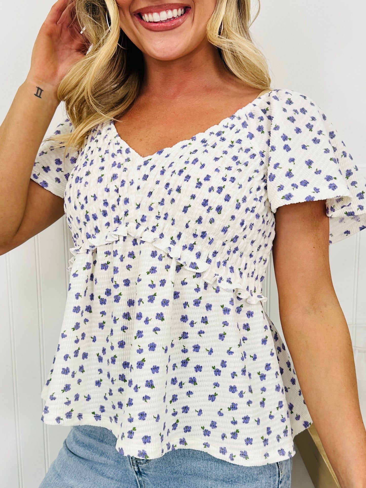 Secret Garden Top in Purple Floral