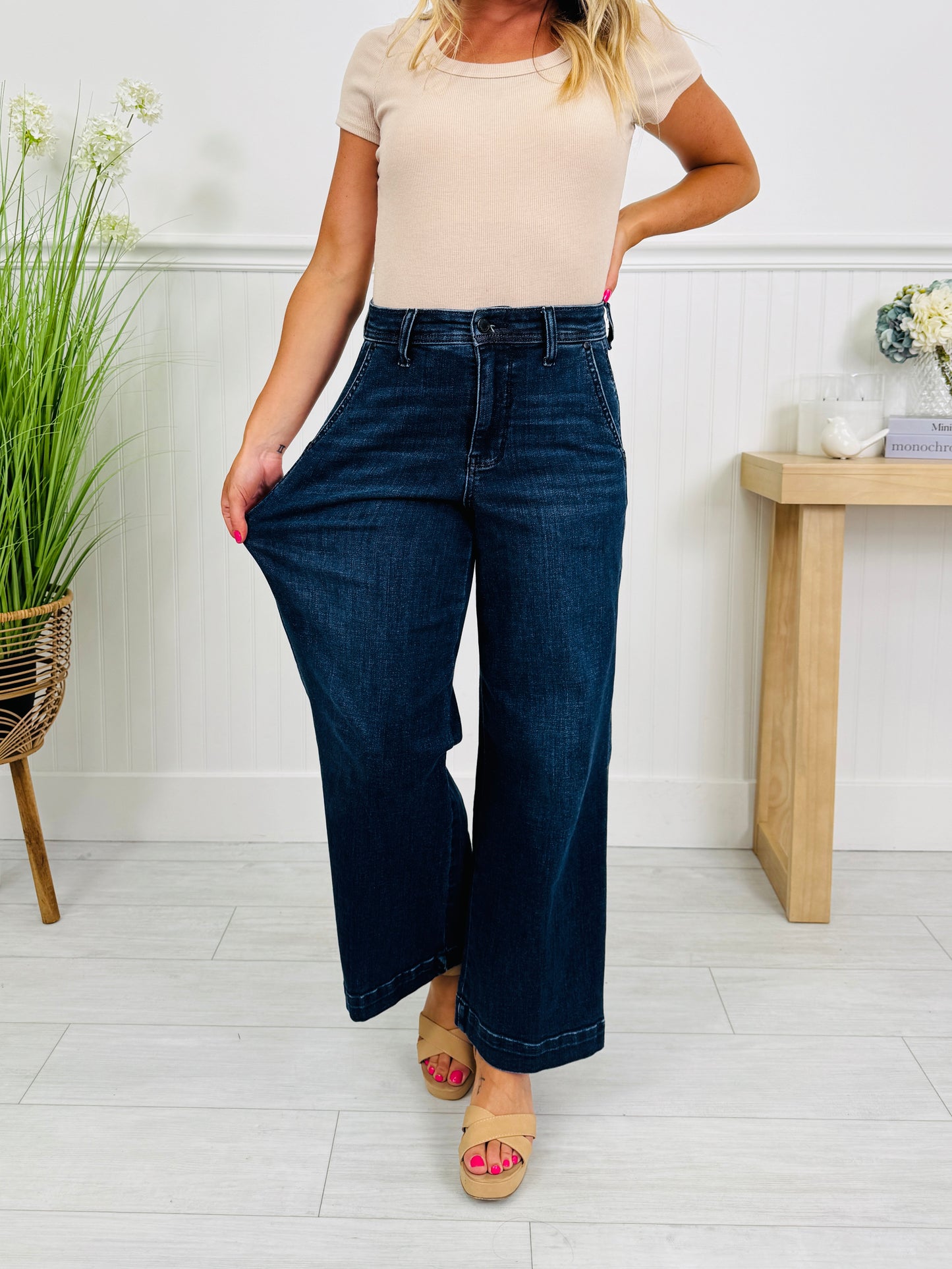 Judy Blue Timeless Touch Trouser Wide Leg Ankle Jeans