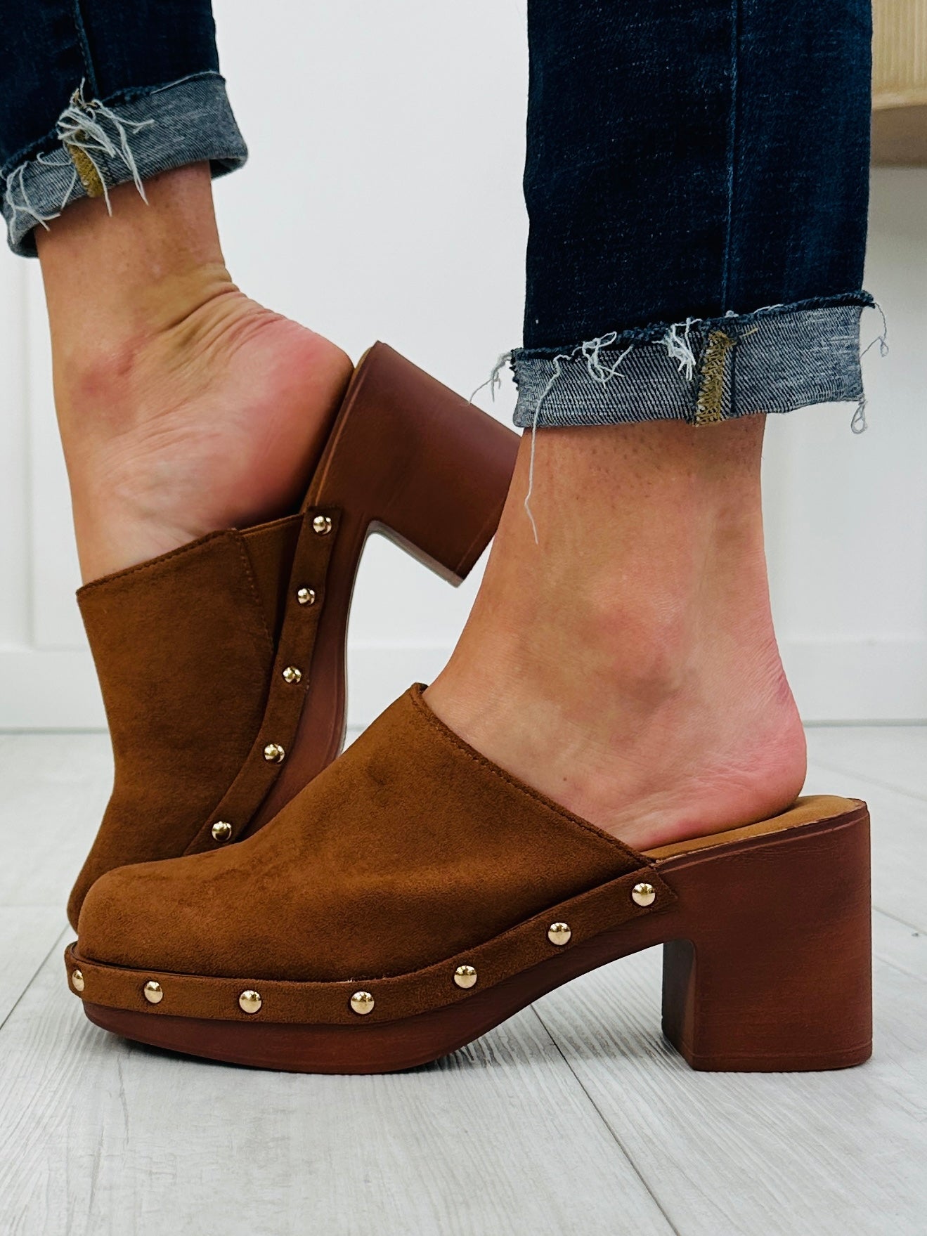 Saddlewood Studded Clog In Brown