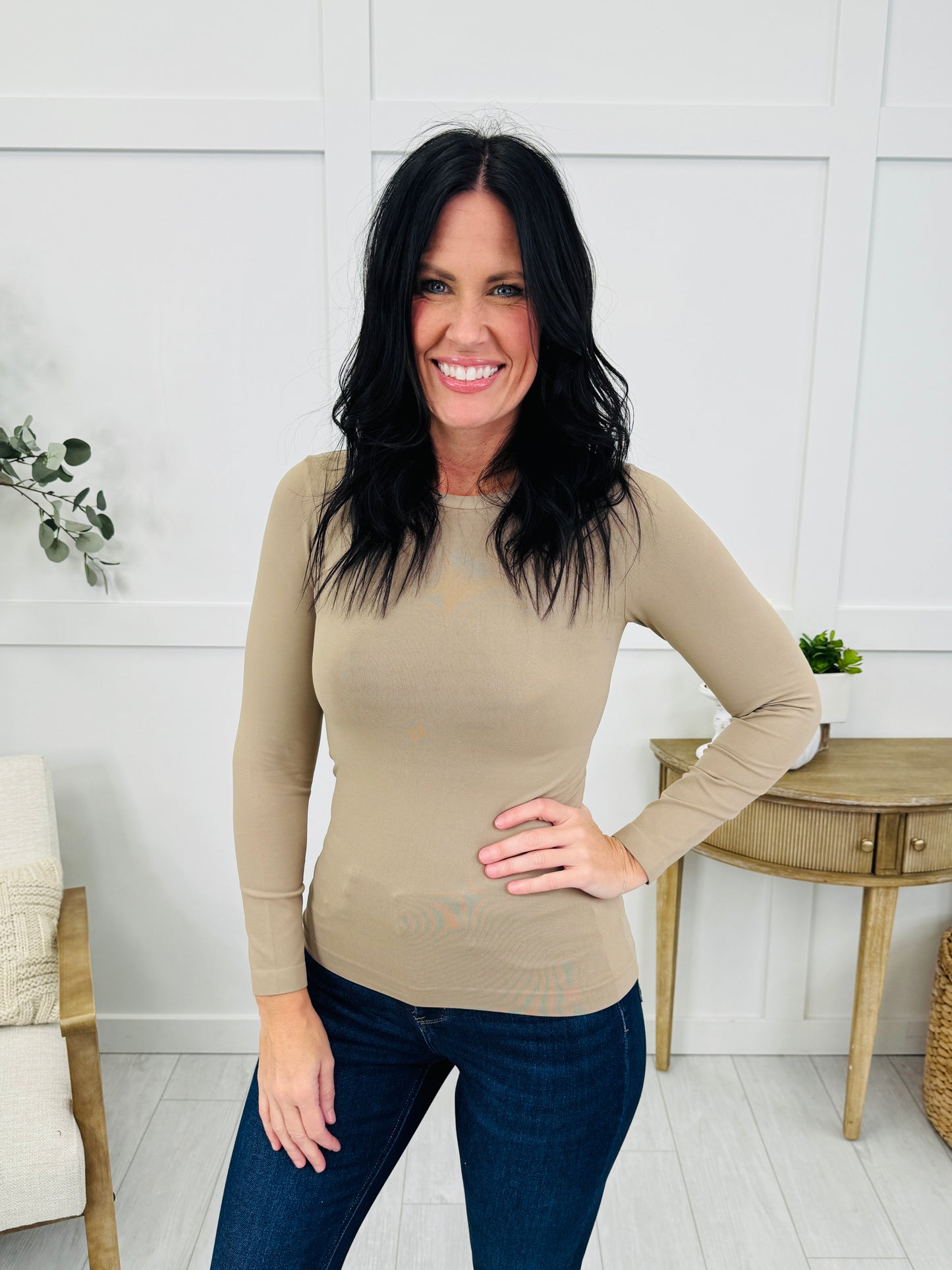 Confidently Casual Long Sleeve Shapewear In Multiple Colors