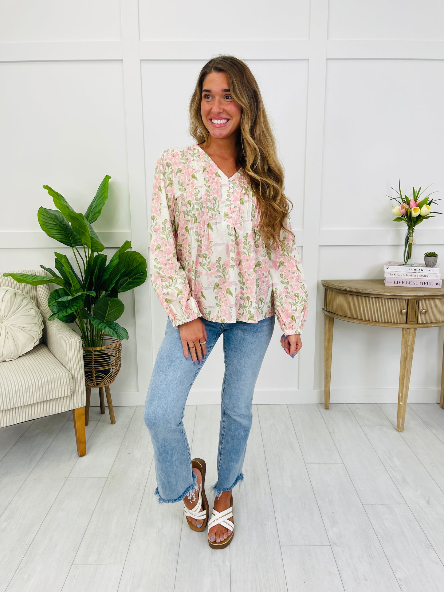 Easy Romance Top In Blush