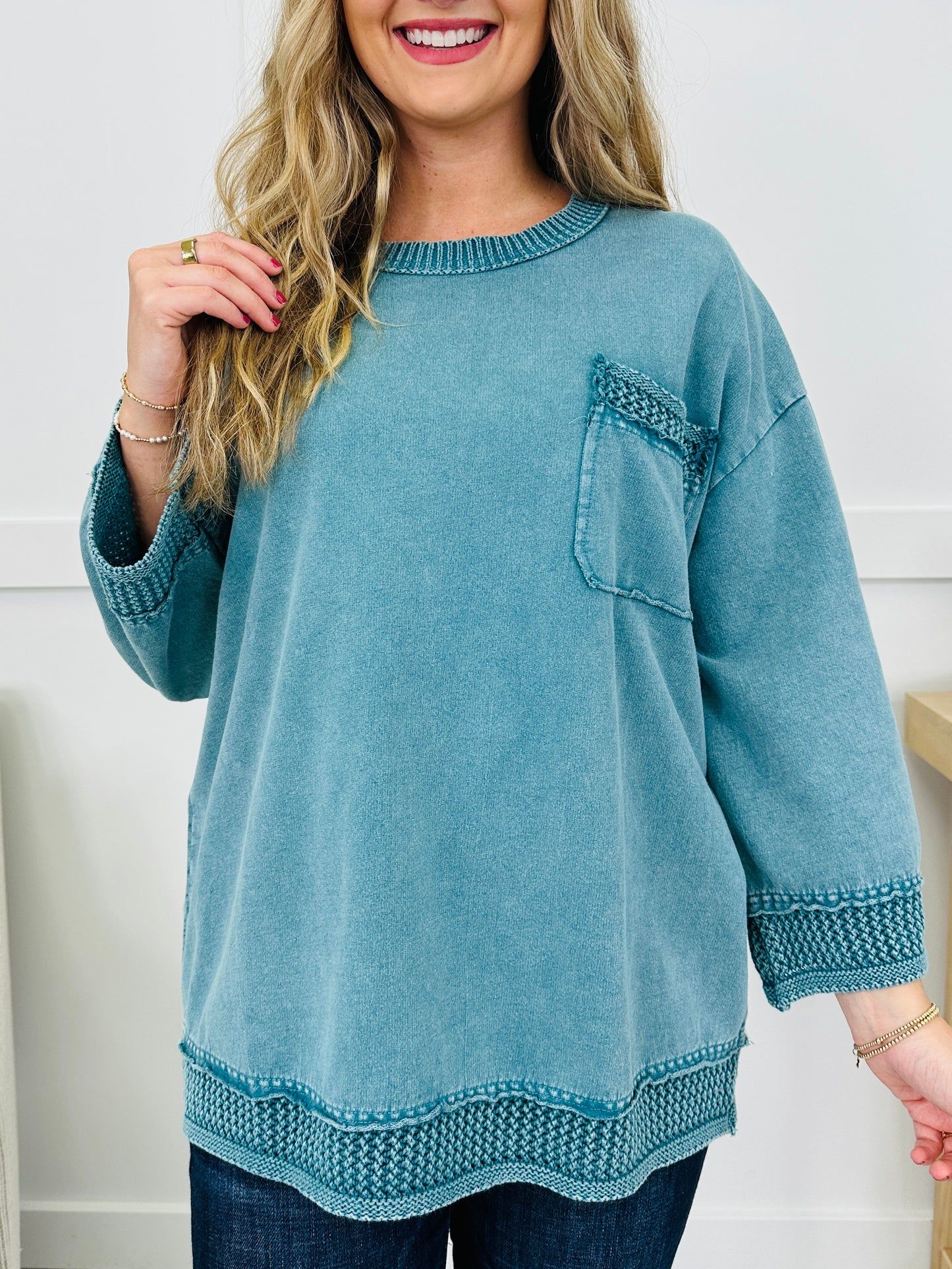 Sweet On Simple Pullover in Teal