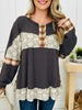 Carefree Charm Top In Charcoal