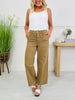 Judy Blue Khaki Crush Ankle Wide Jeans