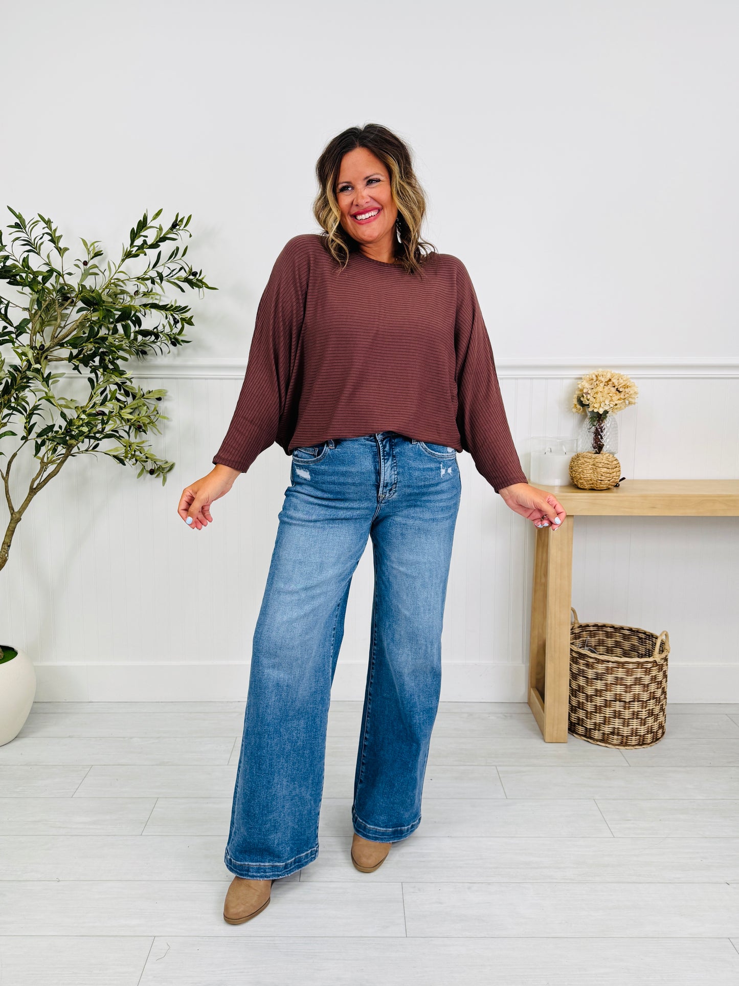 Fall Into Trend Wide Leg Tummy Control Trouser Jeans