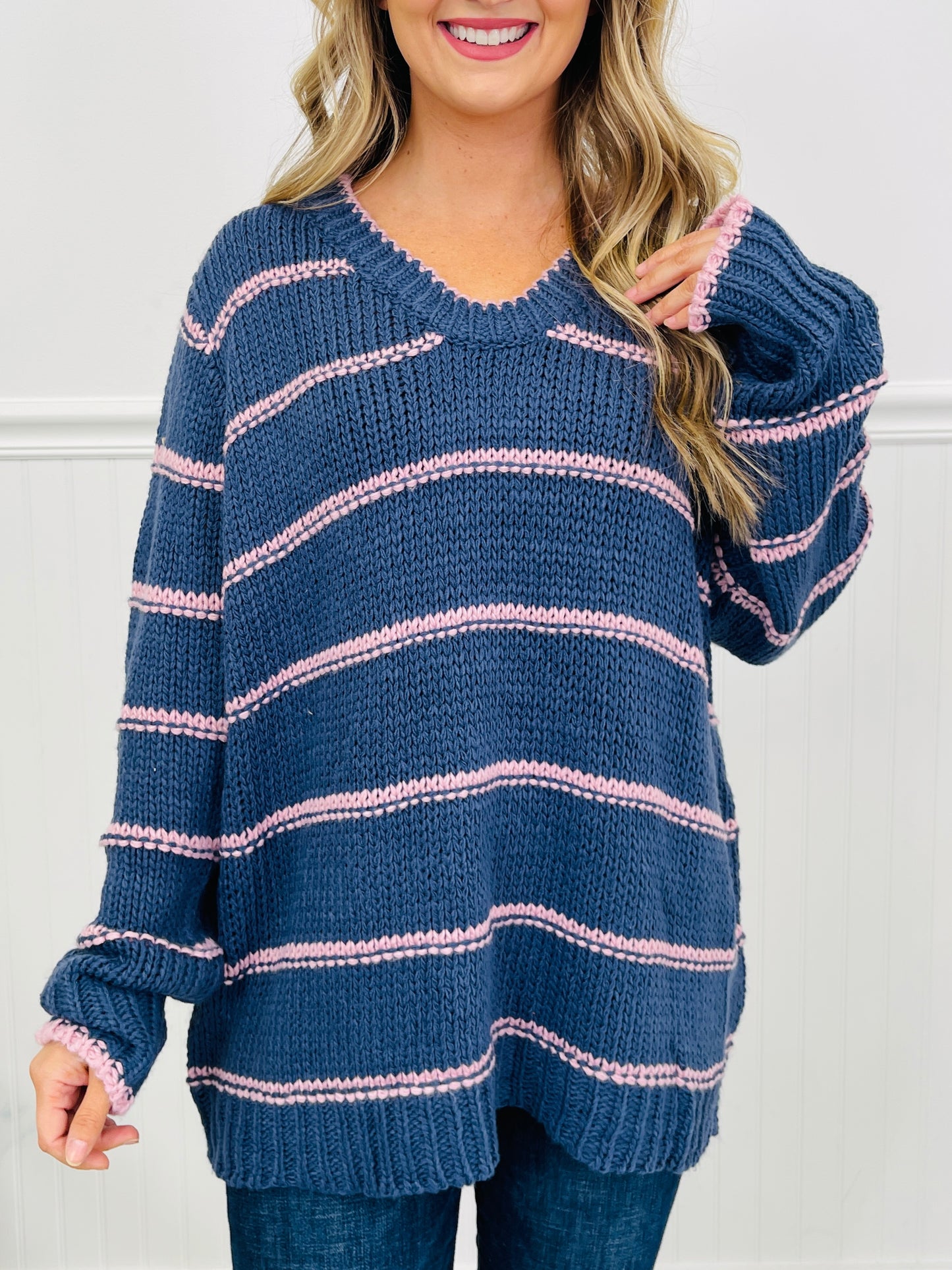 Lined With Love Sweater in Denim
