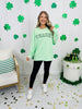 Teach with Clovers Graphic Crewneck Sweatshirt