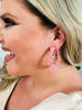 Light Pink Seed Beaded Hoop Earrings