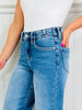 Put a Bow On It Tummy Control Wide Leg Cropped Jeans