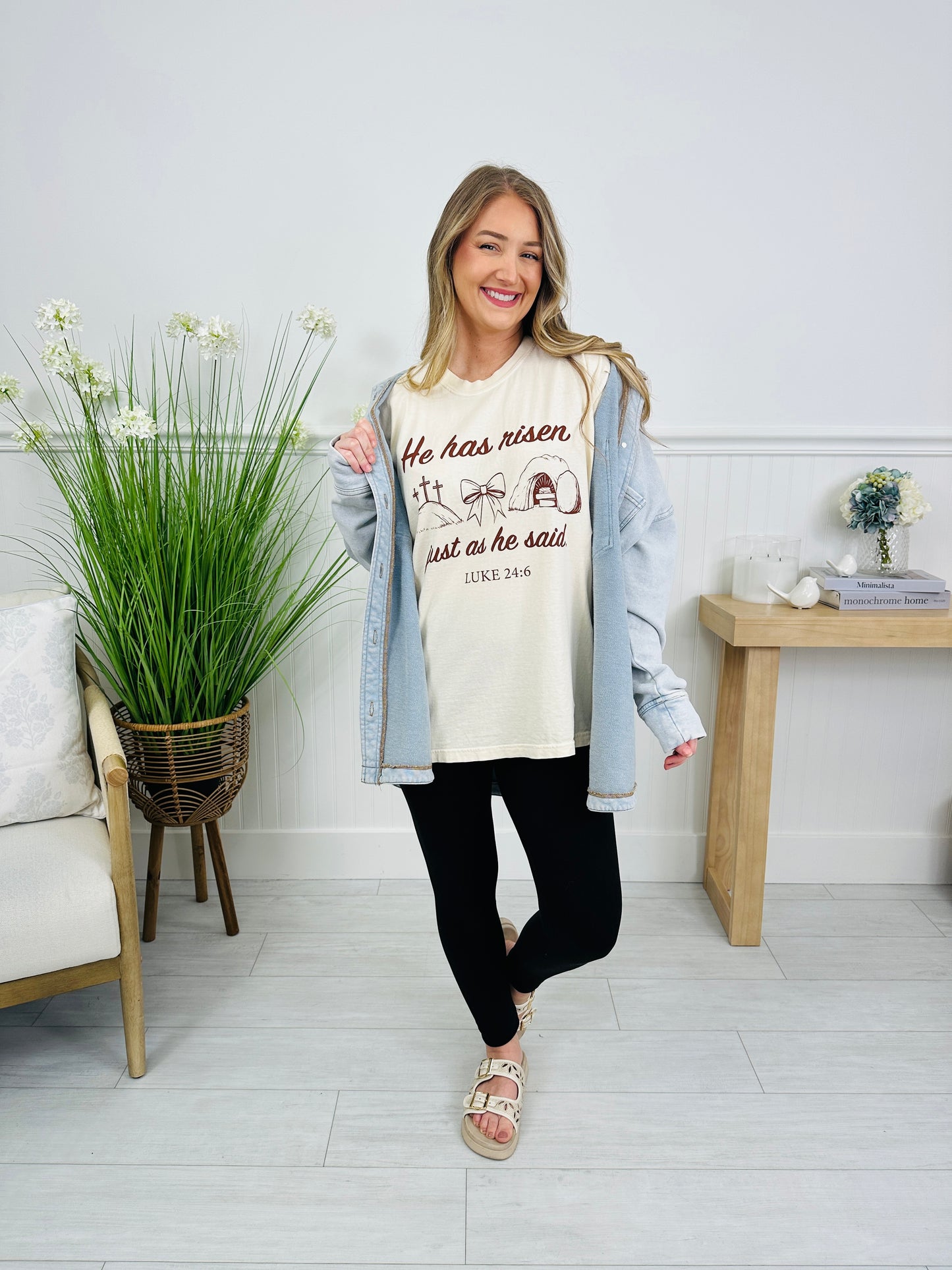 He Has Risen Luke 24:6 Graphic Tee