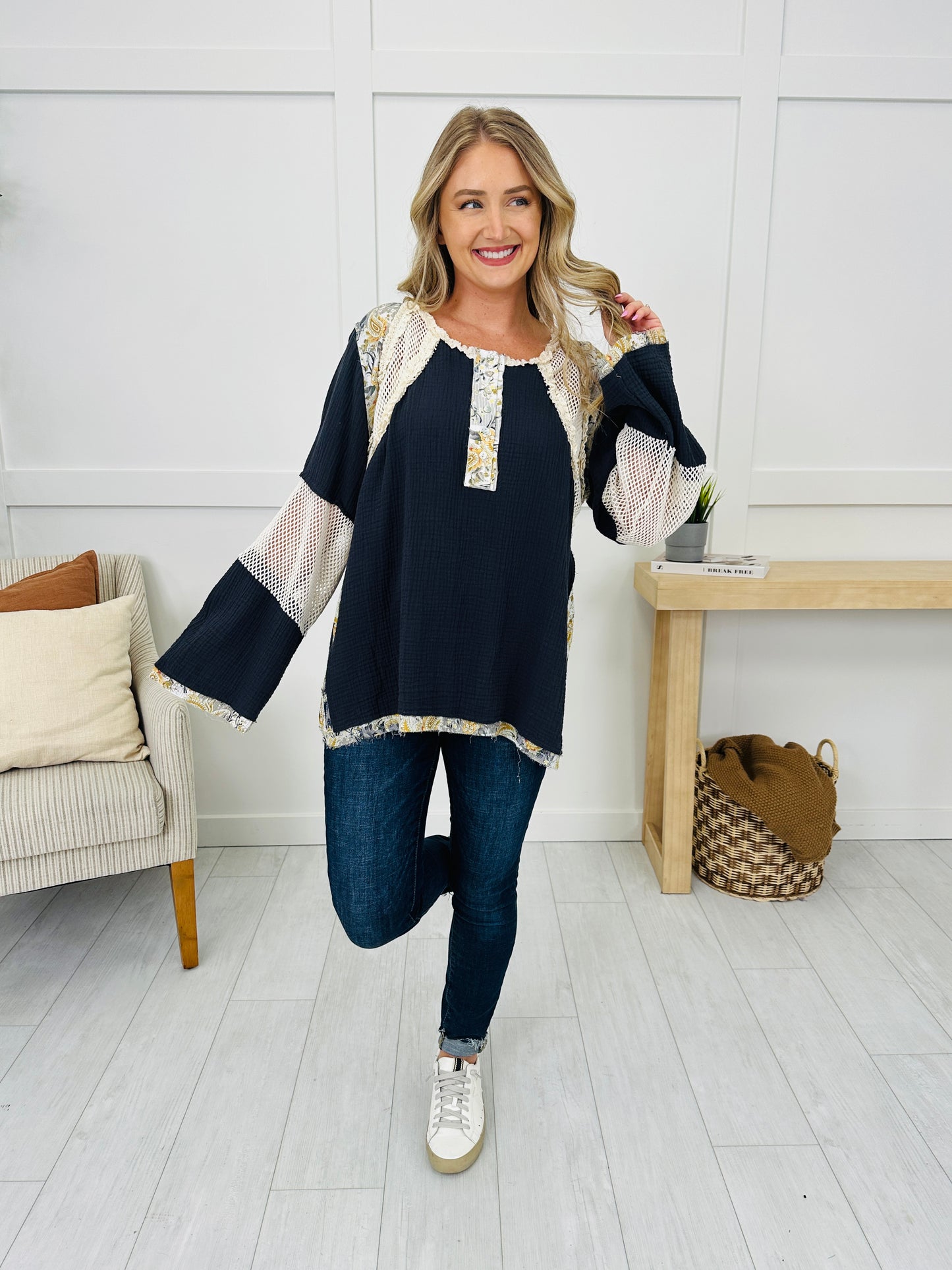 Paisley Perfection Top in Charcoal