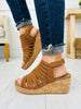 Elevated Stunner Wedges In Tobacco Faux Suede