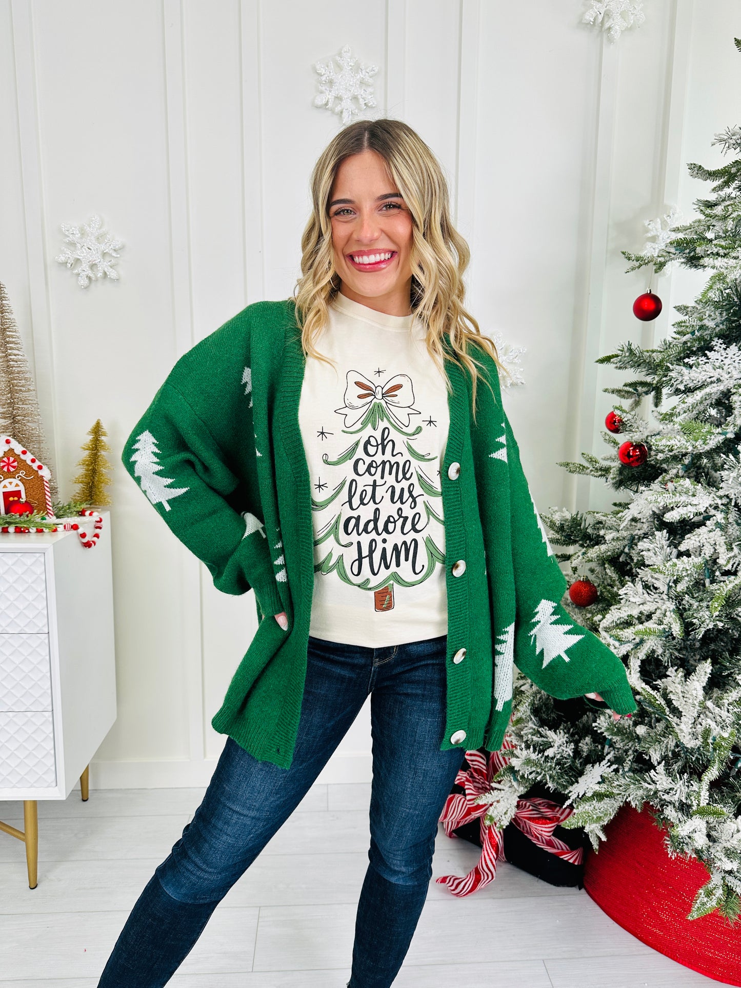 Holly Jolly Tree Cardigan