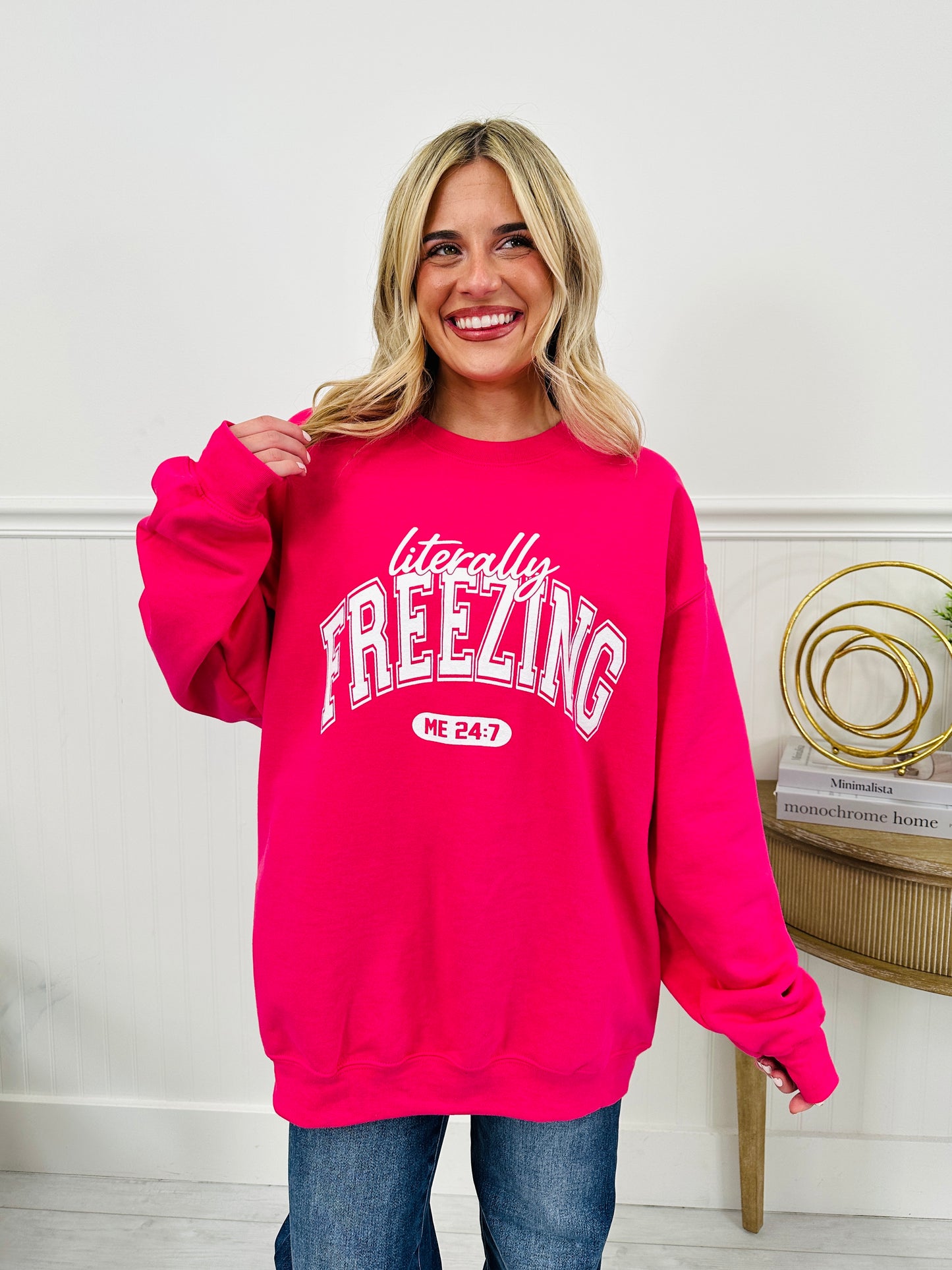 Literally Freezing Graphic Crewneck Sweatshirt