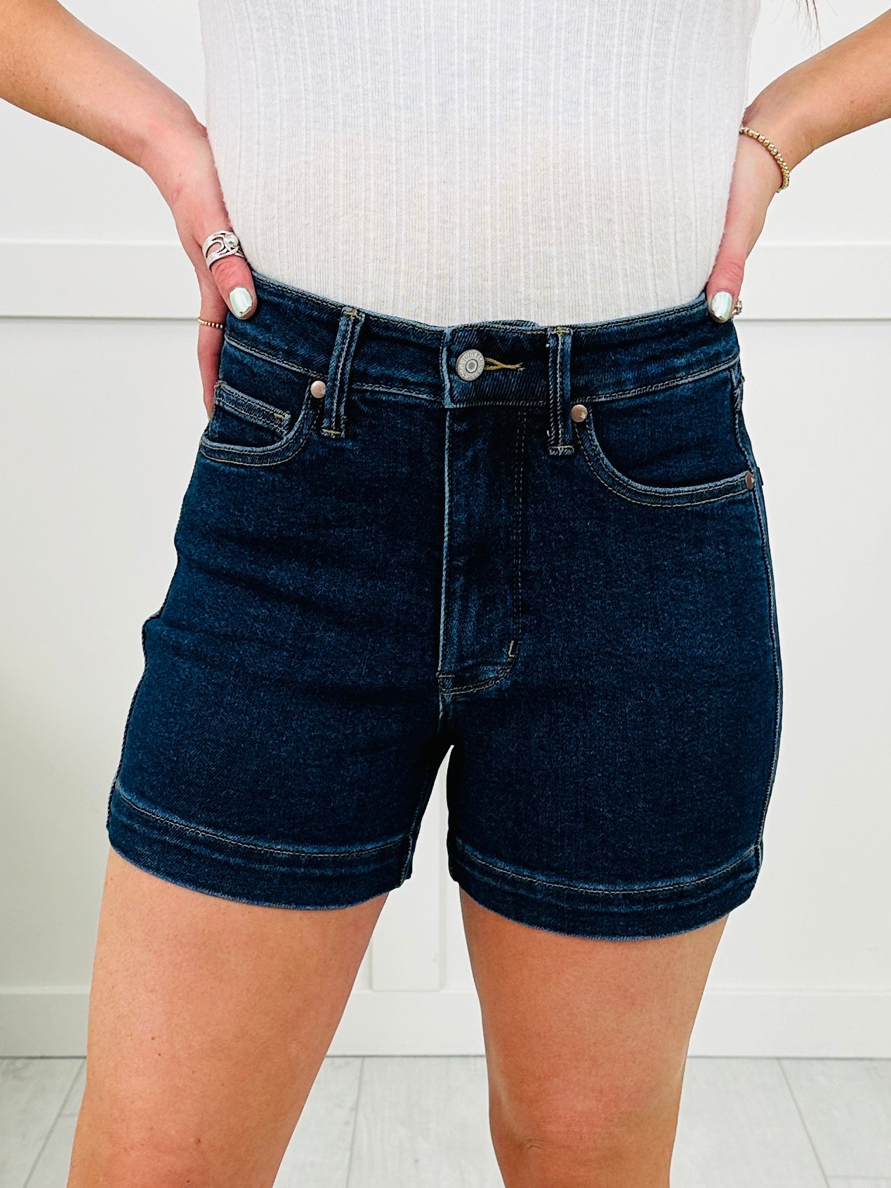 Judy Blue Summer Fling Tummy Control Shorts