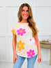 The Retro Petal Tee In Beige