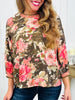 The Honeyed Florals Top In Forest Green