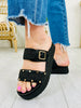 The Coastal Way Sandals In Black Raffia