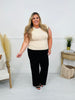 Fade To Black Tummy Control Slim Wide Leg Black Jeans