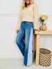 Two Tone Twist Tummy Control Retro Wide Leg Jeans