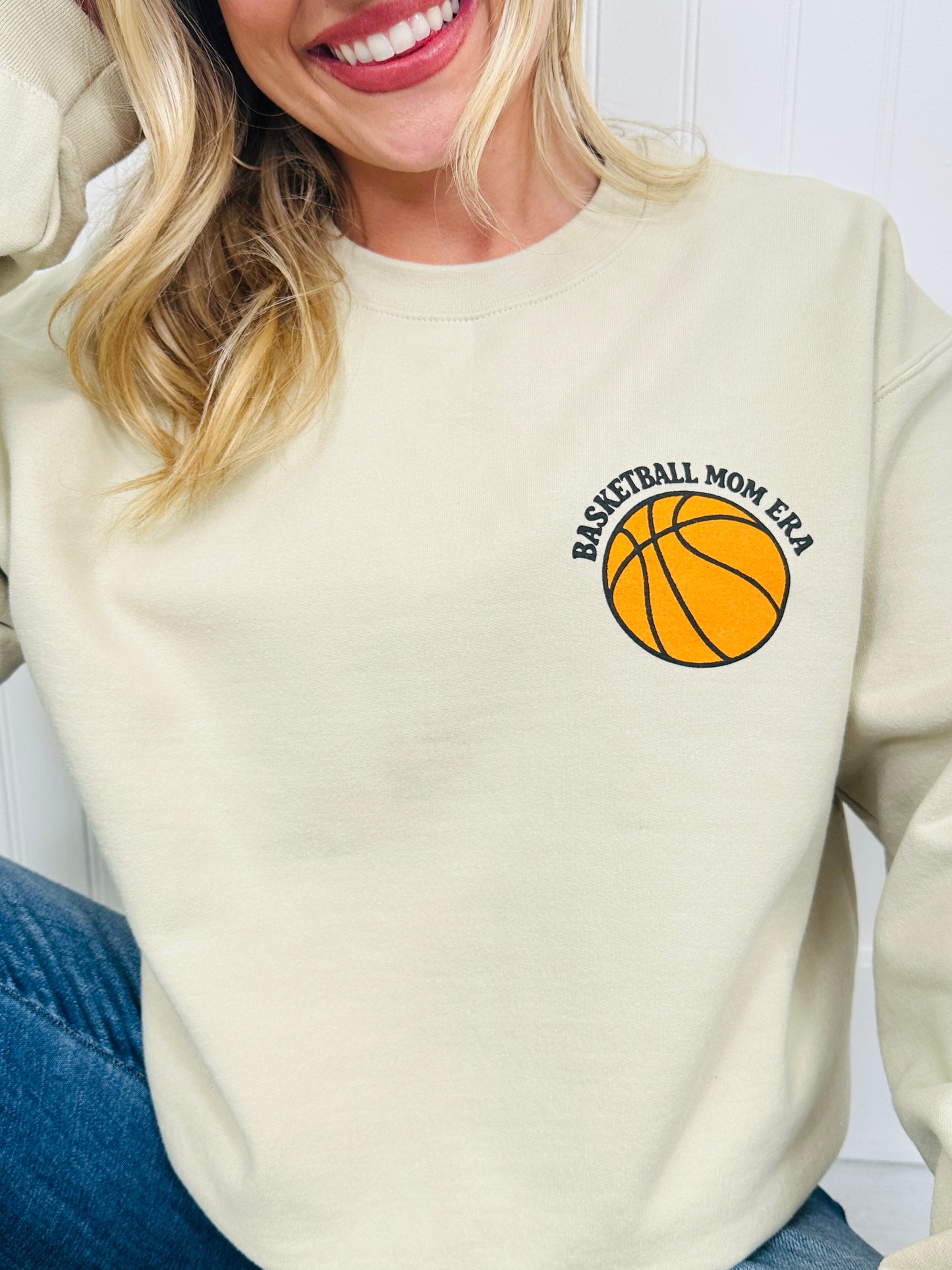 Basketball Mom Era Graphic Crewneck Sweatshirt