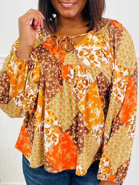 Cider Bloom Top in Rust/Sepia