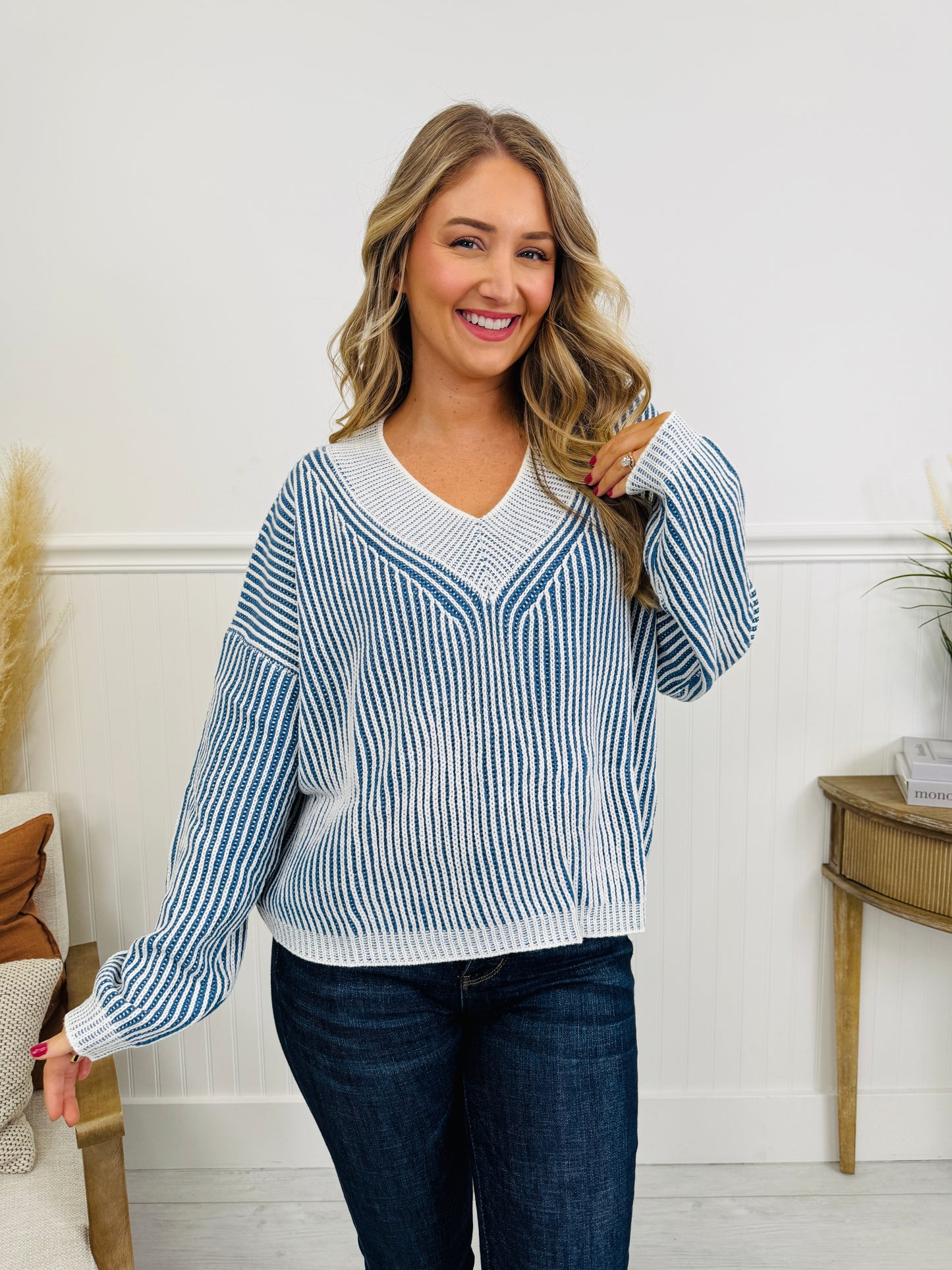 Stay For The Season Sweater in Blue