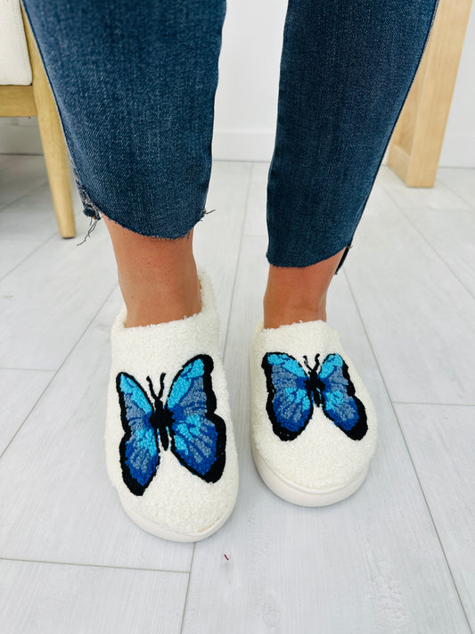 Blue Butterfly Slippers