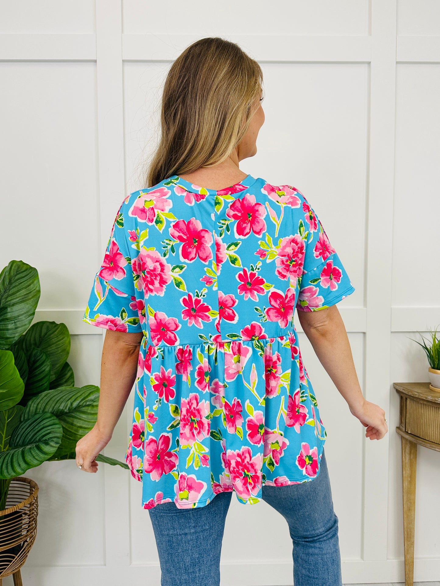 Blue Skies and Blooms Top