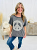 REG/CURVY Finding Peace And Love Top In Charcoal