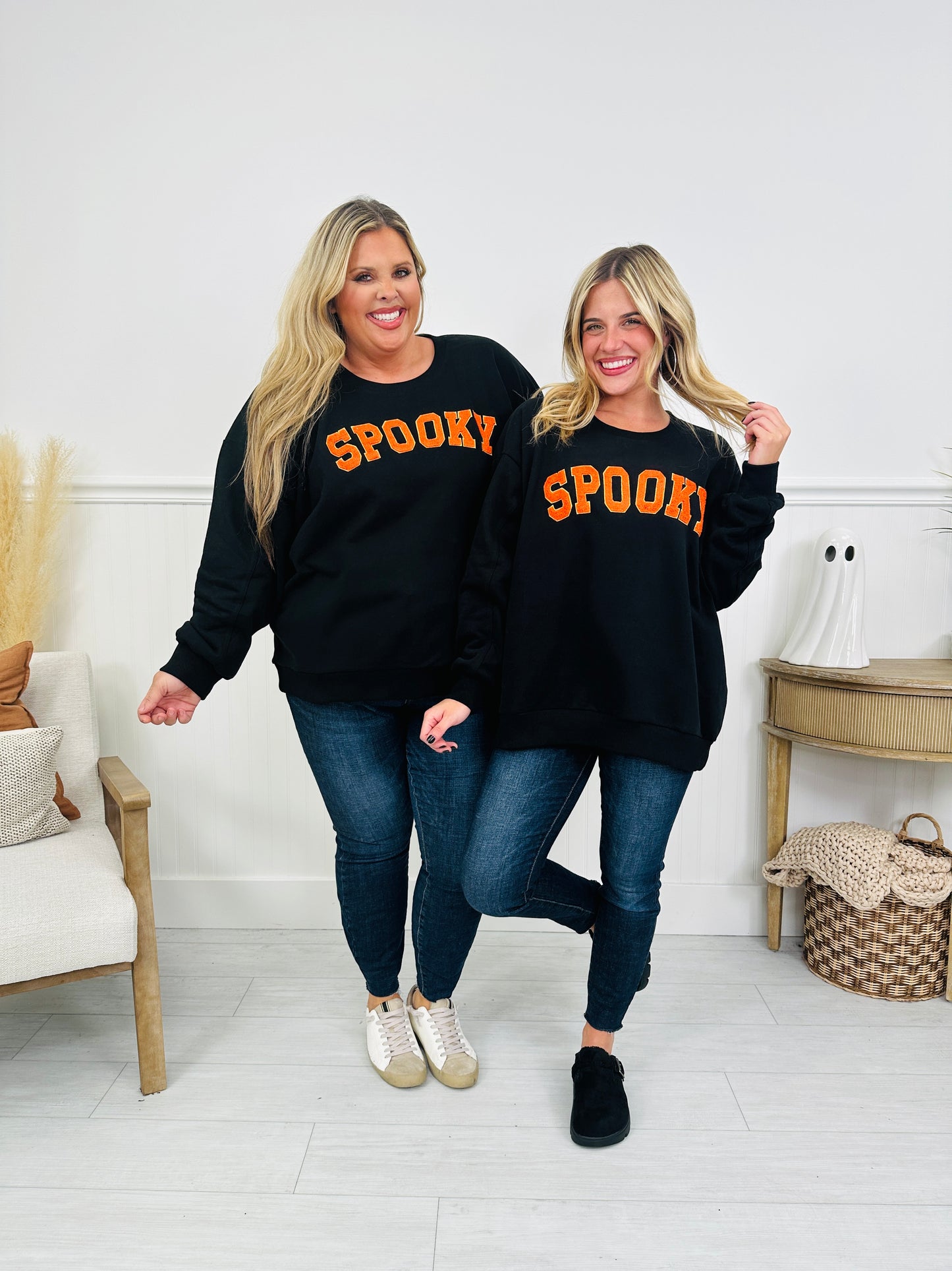 Spooky Chenille Patch Crewneck Sweatshirt