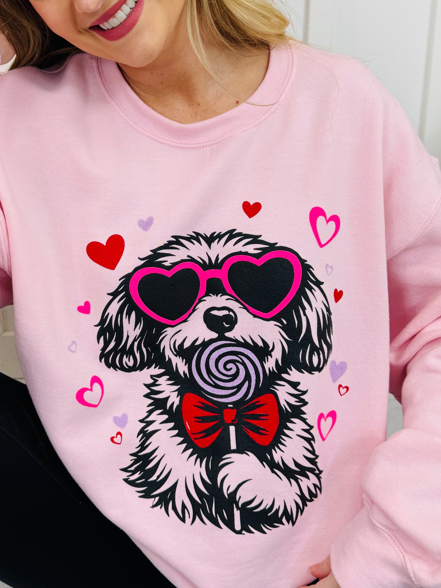 Dogs and Lollipops Graphic Crewneck Sweatshirt