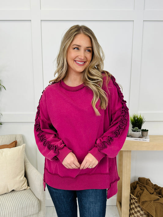 Ruffled Radiance Pullover