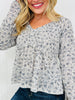 Perfectly Precious Top In Grey Floral Print