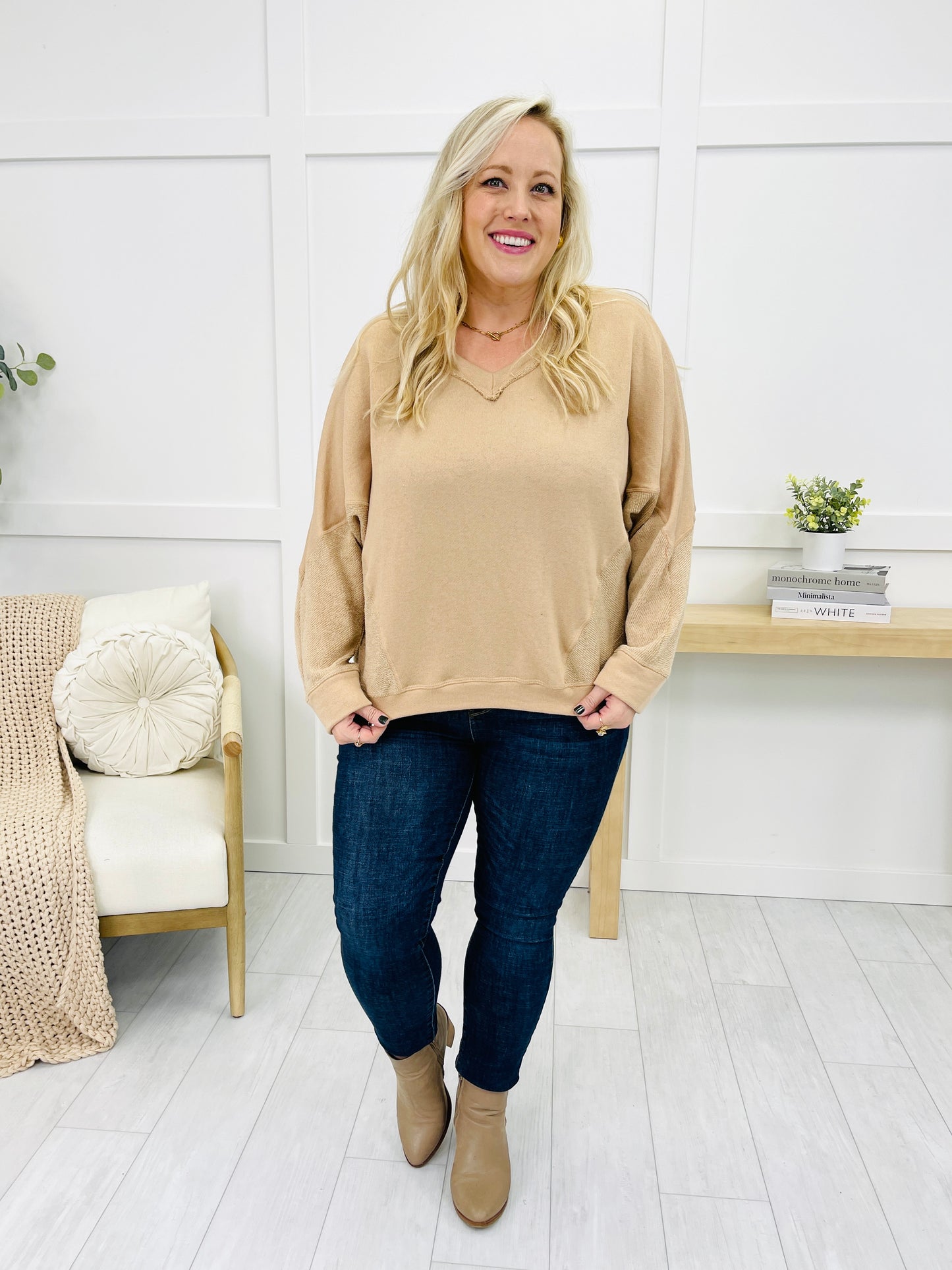 REG/CURVY Neutral Comforts Pullover